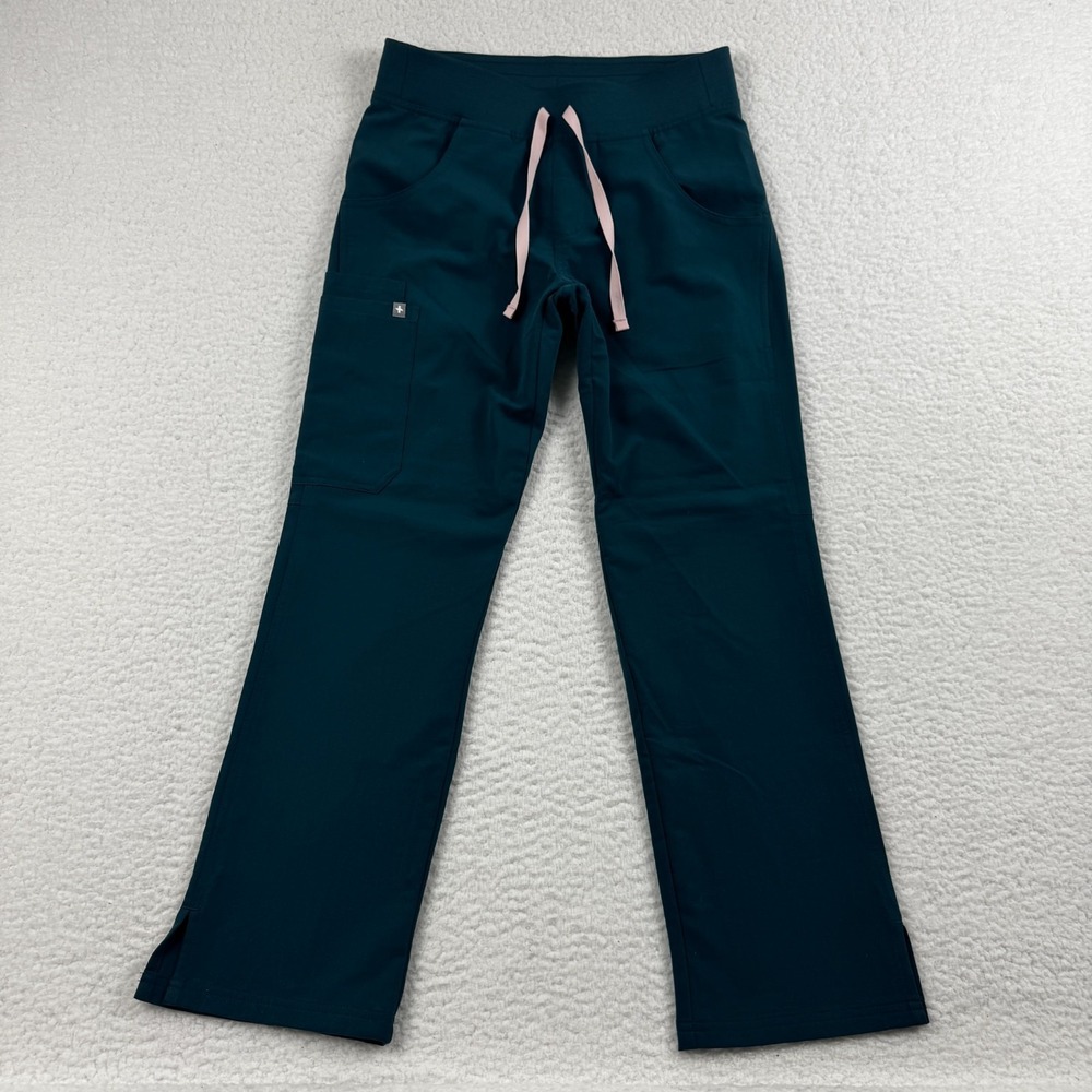Figs Technical Collection Kade Cargo Scrub Pants Womens XS Teal Stretch Medical